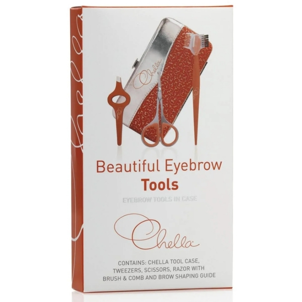 Chella Eyebrow Kit Grooming Set Accessory Bundle - Orange